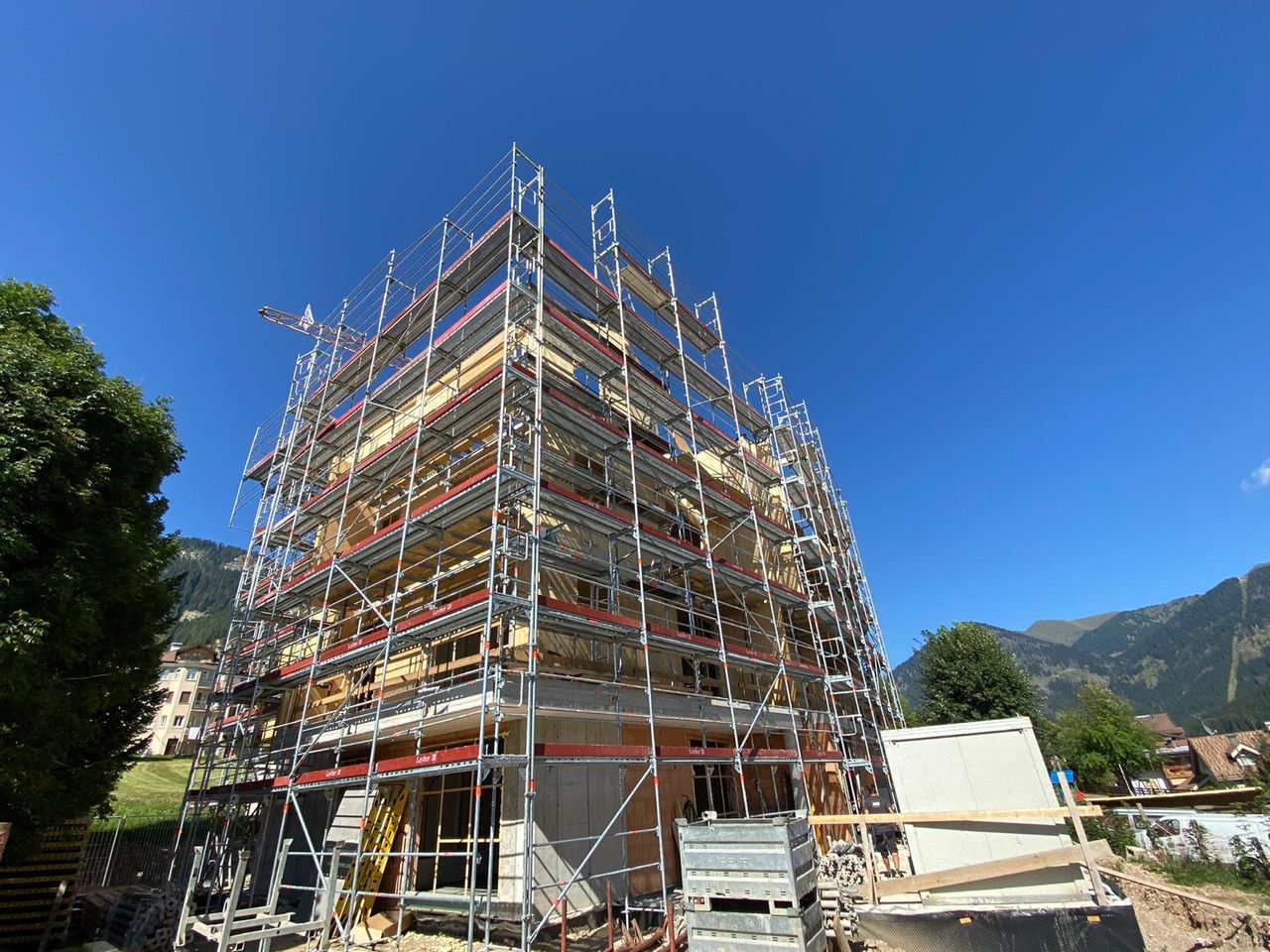 ISOPONT scaffolding erected on a building under renovation