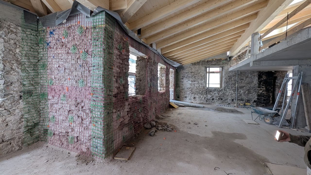 Strengthening of historic masonry at Palazzo Bellante, Cavalese